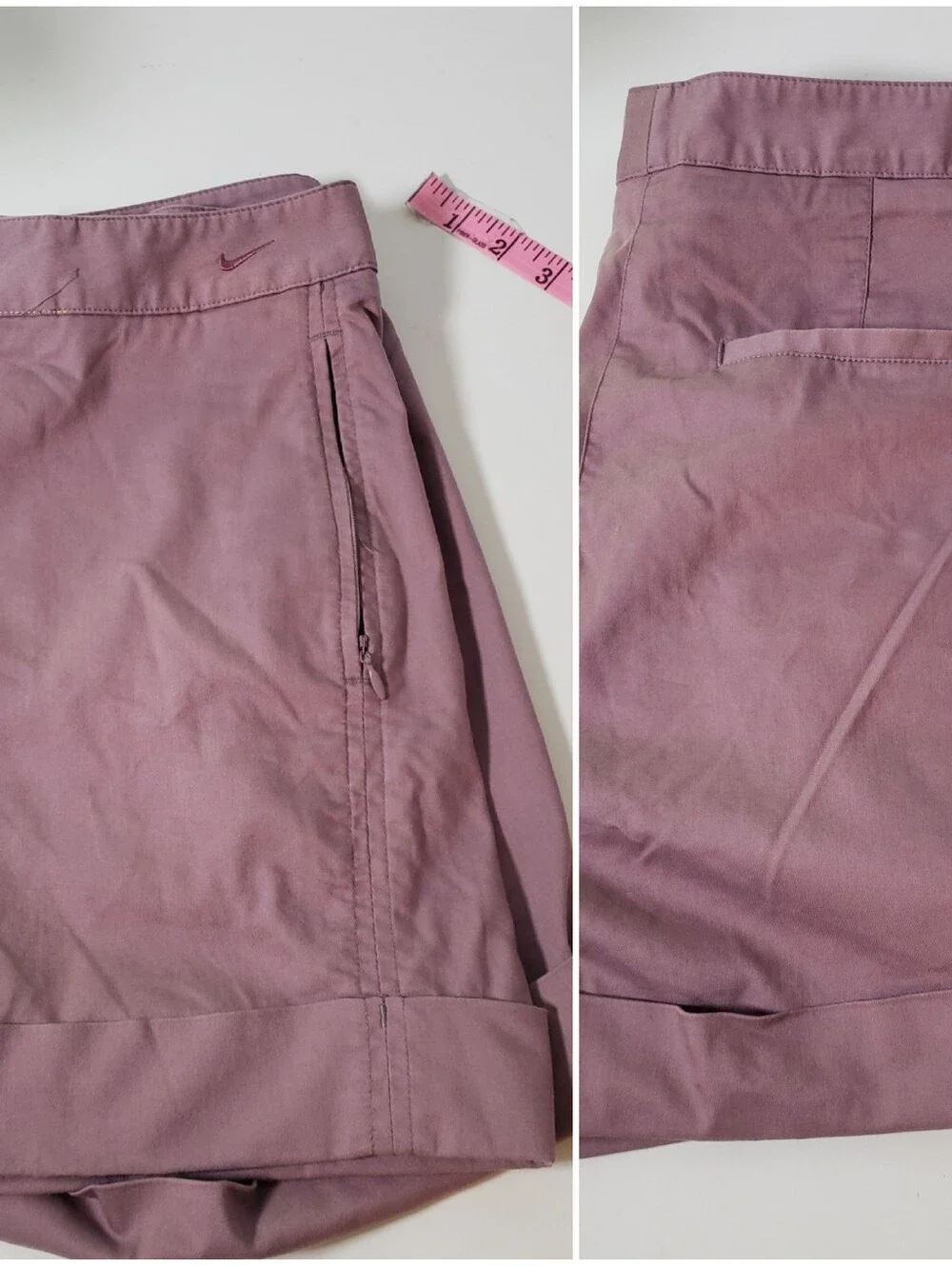 Nike Women's Mauve Roll-Cuff Shorts Dri Fit Golf Shorts M Athletic Tennis Pickle